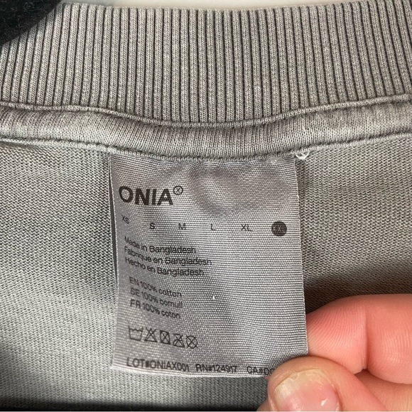 Onia Gray 100% Cotton Crewneck Short Sleeve T-Shirt Men’s Size XXL - Picture 6 of 6